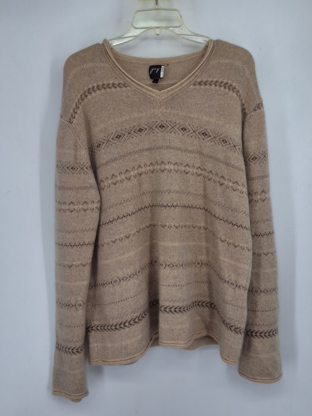 JAZ Large Patterned Lightweight Cashmere Men's Sweater